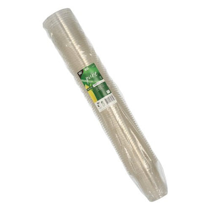 PAPSTAR Kaltgetränkebecher PLA "pure", glasklar, Ø 9,5 cm, 9,59 cm | Folie (80 Stück)