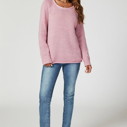 Comfy Jumper Top In Pink