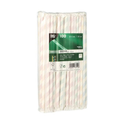 PAPSTAR 100 Trinkhalme, Papier Ø 6 mm
