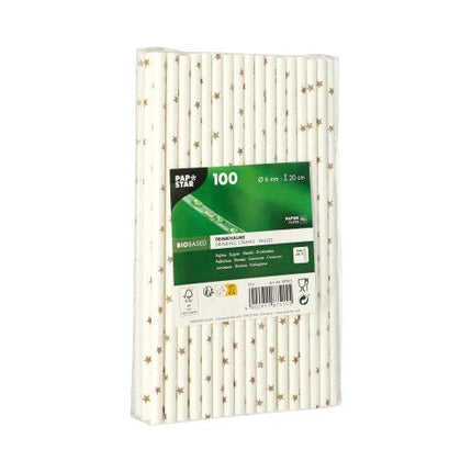PAPSTAR 100 Trinkhalme, Papier Ø 6 mm