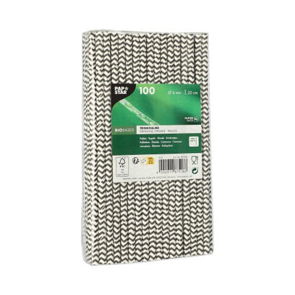 PAPSTAR 100 Trinkhalme, Papier Ø 6 mm