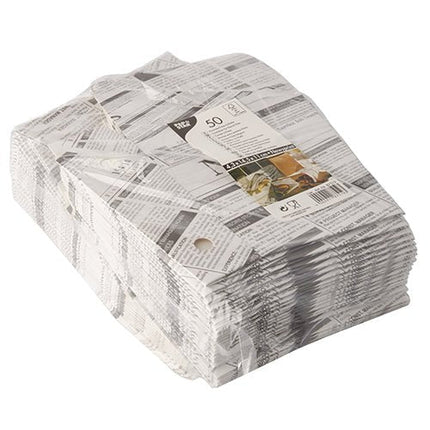 PAPSTAR Pommes-Frites-Schütte "Newsprint", Klappdeckel, Pappe | Folie (50 Stück)