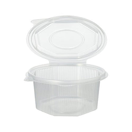 Starpak 50 Verpackungsbecher mit Klappdeckeln, PP transparent 8-eckig