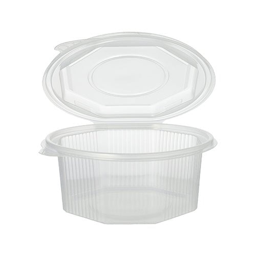 Starpak 50 Verpackungsbecher mit Klappdeckeln, PP transparent 8-eckig