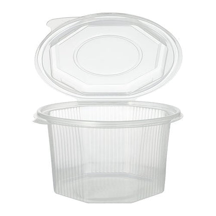Starpak 50 Verpackungsbecher mit Klappdeckeln, PP transparent 8-eckig