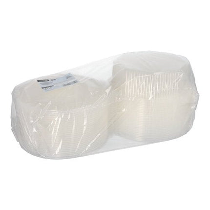 Starpak 25 Verpackungsbecher mit Klappdeckeln, PP 8-eckig 1,5 l 5,9 cm x 18 cm x 18 cm transparent | Folie (25 Stück)