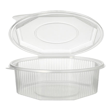 Starpak 25 Verpackungsbecher mit Klappdeckeln, PP 8-eckig 1,5 l 5,9 cm x 18 cm x 18 cm transparent | Folie (25 Stück)