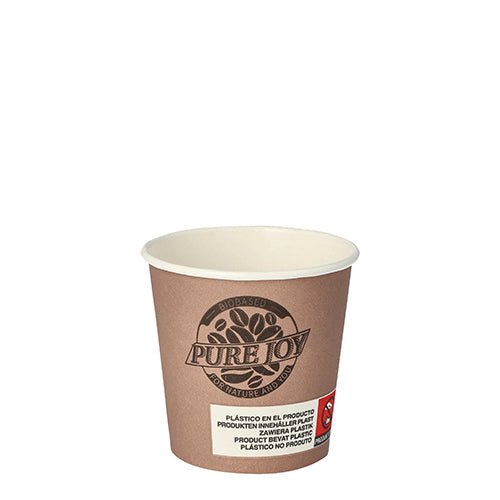 PAPSTAR Trinkbecher Pappe lila "Pure Joy", Ø 6 cm | Schrumpffolie (20 Stück)