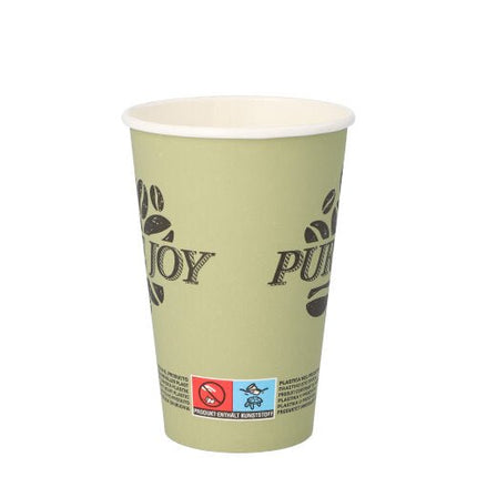 PAPSTAR Trinkbecher Pappe grün "Pure Joy", Ø 8 cm, 11,7 cm hoch | Folie (20 Stück)