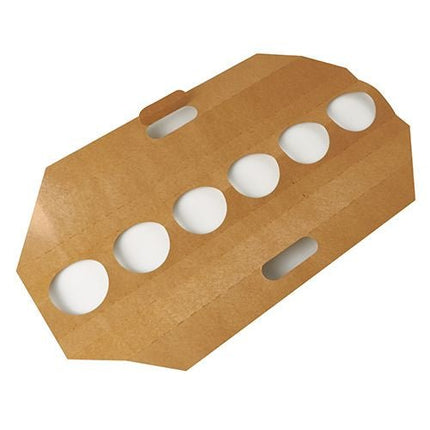 PAPSTAR Tragetabletts "pure" 12x9,5 cm, braun für 6 Becher | Schrumpffolie (30 Stück)