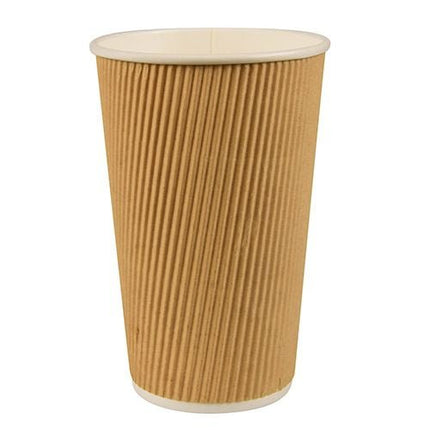 PAPSTAR Trinkbecher Pappe, Ø 9 cm, 13,7 cm hoch, Ripple Wall | Folie (10 Stück)