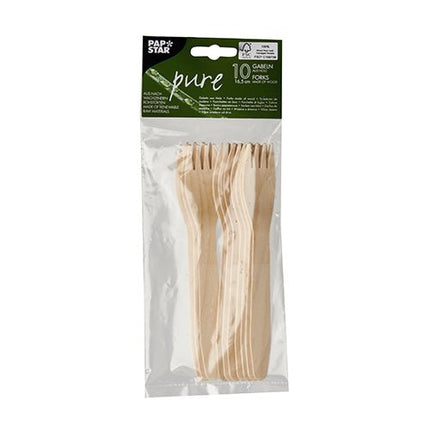 PAPSTAR 10 Gabeln, Holz "pure"