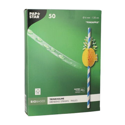 PAPSTAR 50 Trinkhalme, Papier Ø 6 mm · 20 cm