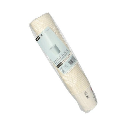 Starpak 50 Trinkbecher für Kaltgetränke, Pappe 0,1 l Ø 6,25 cm · 6,3 cm weiss | Schrumpffolie (50 Stück)