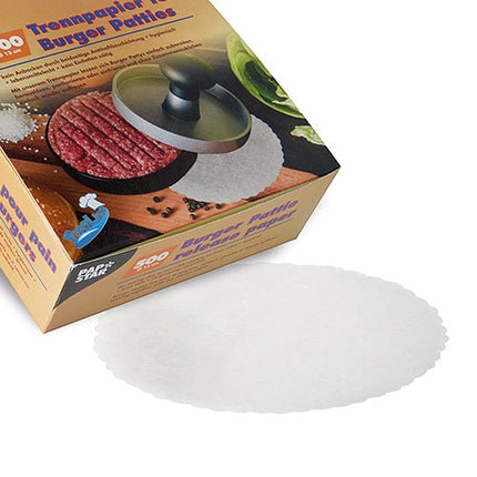 PAPSTAR Trennpapiere für Burger Patties, Ø 13 cm, weiß | Faltschachtel (500 Stück)