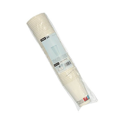 Starpak 50 Automatenbecher, Pappe "To Go" 0,18 l Ø 7 cm · 9,2 cm weiss | Folie (50 Stück)