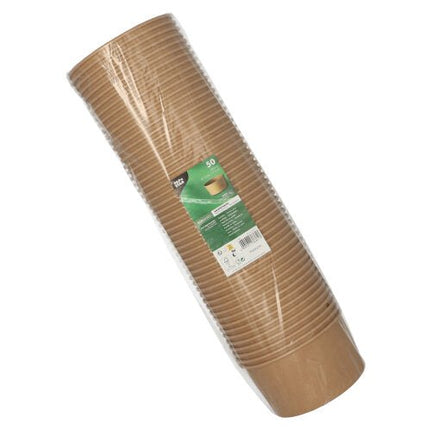 PAPSTAR 50 Salatschalen, Pappe mit PLA-Beschichtung rund braun