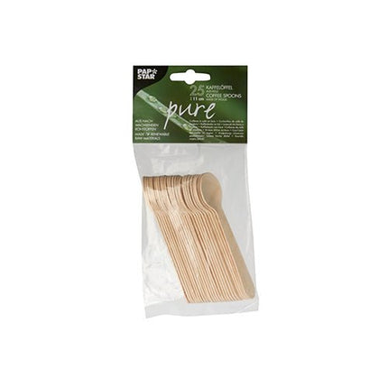 PAPSTAR Kaffeelöffel aus Holz "pure", 11 cm, umweltfreundlich | Beutel (25 Stück)