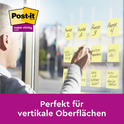 Post-it® Super Sticky Notes, Gelb, 76 mm x 127 mm, 90 Blatt/Block, 24 Blöcke/Packung, Kartonverpackung, 100% PEFC, SGSCH-PEFC-COC-110078 | Packung (1 Stück)