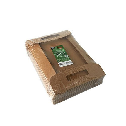 PAPSTAR 10 Tragetabletts, Pappe "pure" braun