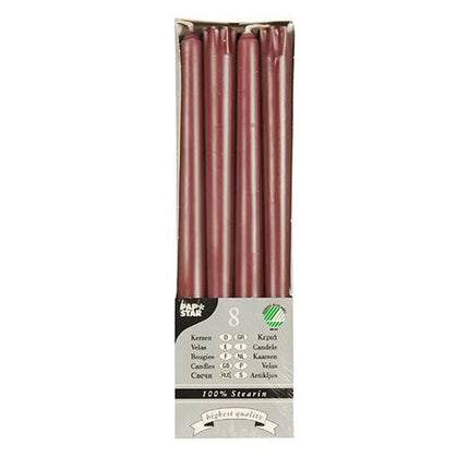 PAPSTAR 8 Leuchterkerzen Ø 2,2 cm · 25 cm aus 100 % Stearin