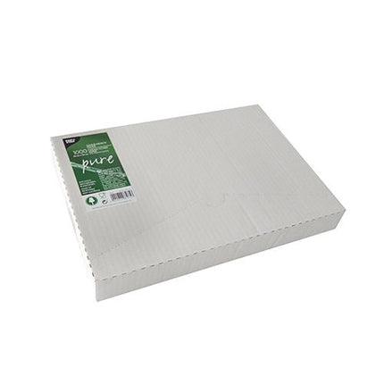 PAPSTAR Sahneabdeckpapier "pure" 32x22 cm, weiß, Palmwachsbeschichtung | Spenderkarton (1000 Stück)