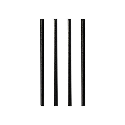PAPSTAR Cocktail Trinkhalme aus Papier, 7 mm, 10 cm, schwarz | Folie (500 Stück)