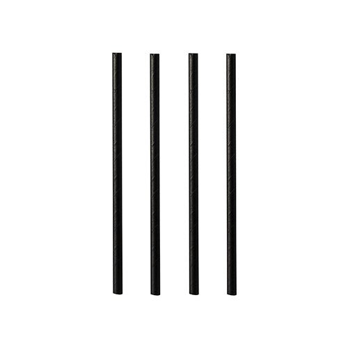 PAPSTAR Cocktail Trinkhalme aus Papier, 7 mm, 10 cm, schwarz | Folie (500 Stück)