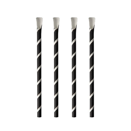 PAPSTAR 100 Trinkhalme mit Löffel, Papier Ø 8 mm · 20 cm