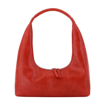 Hobo-Schultertasche - Margesherwood - Leder - Rot