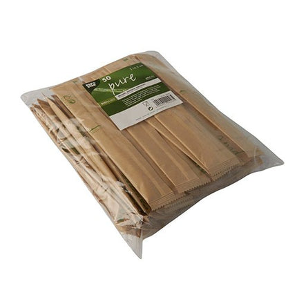 PAPSTAR Holzmesser "pure" 16,5 cm, einzeln verpackt in Papier | Schrumpffolie (50 Stück)