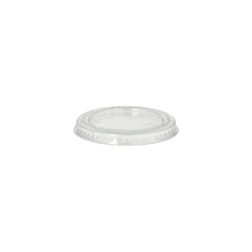 PAPSTAR Deckel für Portionsbecher, rund Ø 6 cm, transparent, PLA "pure" | Schrumpffolie (50 Stück)