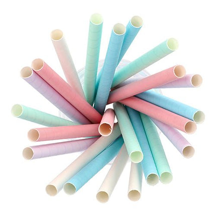 PAPSTAR Bubble Tea Halme aus Papier, Ø 12 mm, 20 cm, bunt sortiert | Folie (200 Stück)