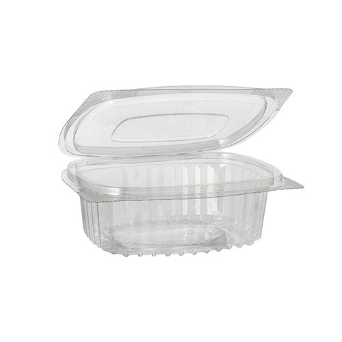 Starpak 50 Feinkost- und Salatschalen mit Klappdeckel, R-PET glasklar oval