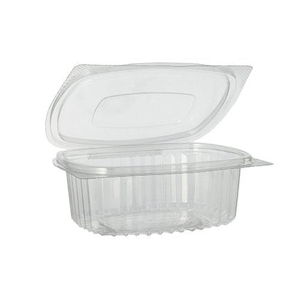 Starpak 50 Feinkost- und Salatschalen mit Klappdeckel, R-PET glasklar oval