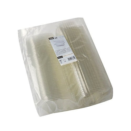 Starpak 50 Feinkost- und Salatschalen mit Klappdeckel, R-PET glasklar oval