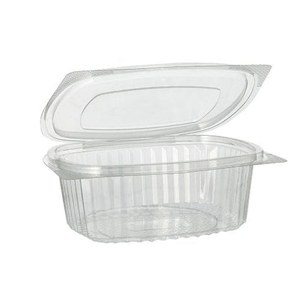 Starpak 50 Feinkost- und Salatschalen mit Klappdeckel, R-PET glasklar oval