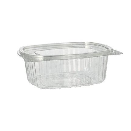 Starpak 50 Feinkost- und Salatschalen mit Klappdeckel, R-PET glasklar oval