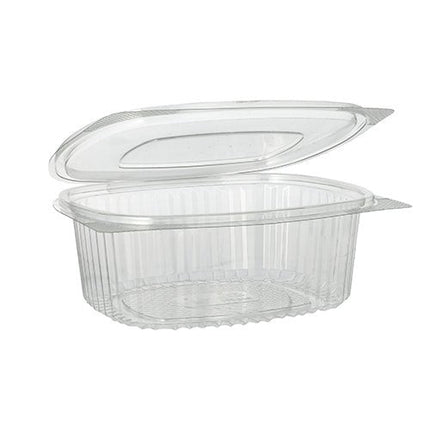 Starpak 50 Feinkost- und Salatschalen mit Klappdeckel, R-PET glasklar oval