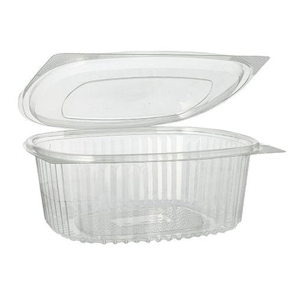 Starpak 50 Feinkost- und Salatschalen mit Klappdeckel, R-PET glasklar oval