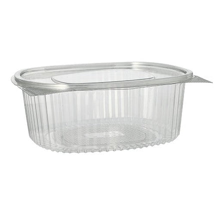 Starpak 50 Feinkost- und Salatschalen mit Klappdeckel, R-PET glasklar oval