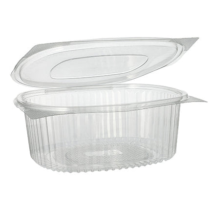 Starpak 50 Feinkost- und Salatschalen mit Klappdeckel, R-PET glasklar oval