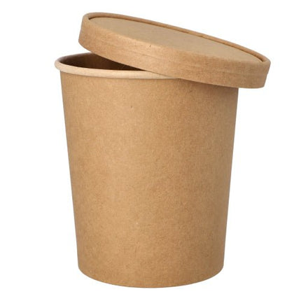 PAPSTAR Suppenbecher rund, 11,5 cm, braun, ideal für Suppen | Folie (25 Stück)
