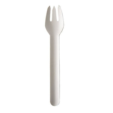 PAPSTAR Gabeln aus Papier "pure", 15,5 cm, weiß, umweltfreundlich | Faltschachtel (100 Stück)