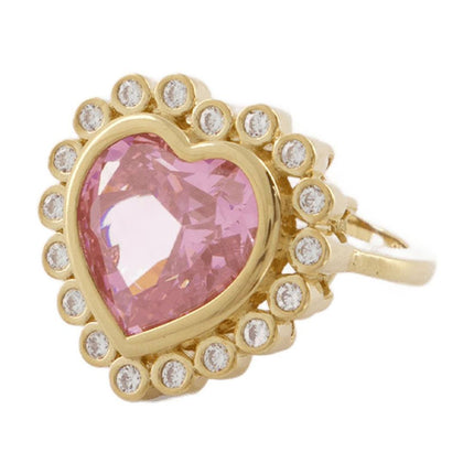 Ring N-Dia Heart 3 aus rosa/Gold versilbert