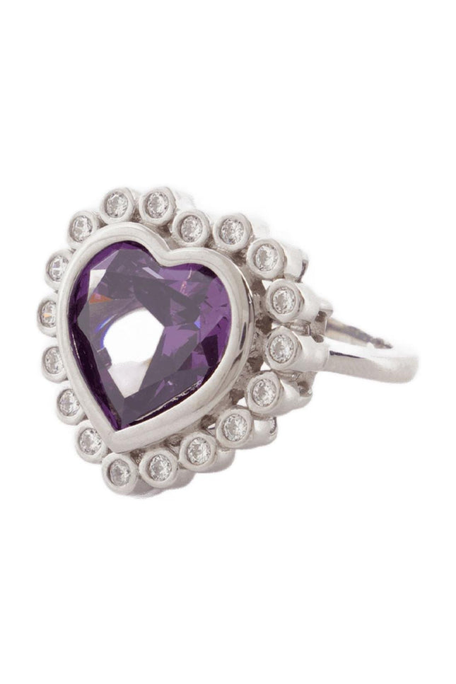 Ring N-Dia Heart 3 aus violett/Silber mit Rhodium beschichtet
