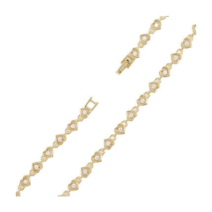 Collier Round Brilliant Heart aus Silber vergoldet