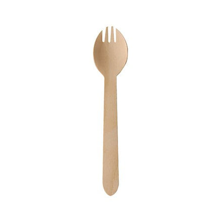 PAPSTAR Göffel aus Holz "pure", 16 cm, umweltfreundlich | Papptray (100 Stück)