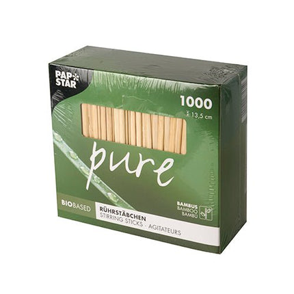 PAPSTAR 1000 Rührstäbchen, Bambus "pure"
