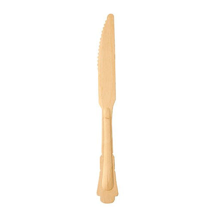 PAPSTAR Messer aus Holz "pure", 20,5 cm, Vintage-Design | Papptray (50 Stück)